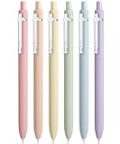 Mr. Pen- Bible Journaling Pens, 6 Pack, 0.5 mm Black Ink, Retractable Gel Pens for Journaling, Soft Pastel Barrel with Silver Cross Clip, Smooth Writing Aesthetic Pens for Women