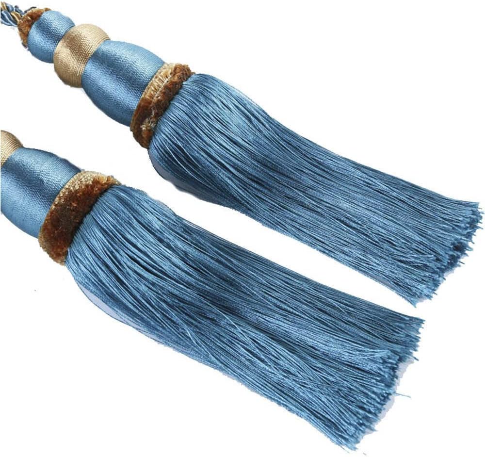 Curtains Tieback Tassel,Curtain Holder, Vintage Tassel Curtains Tieback Curtains Holdback - 2pcs Window Treatments Hanging Pendants Accessories for Home Decoration (Color : Peacock Blue)