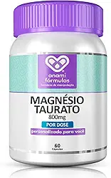 Magnésio Taurato 800mg Dose 100% Puro 60 Cápsulas