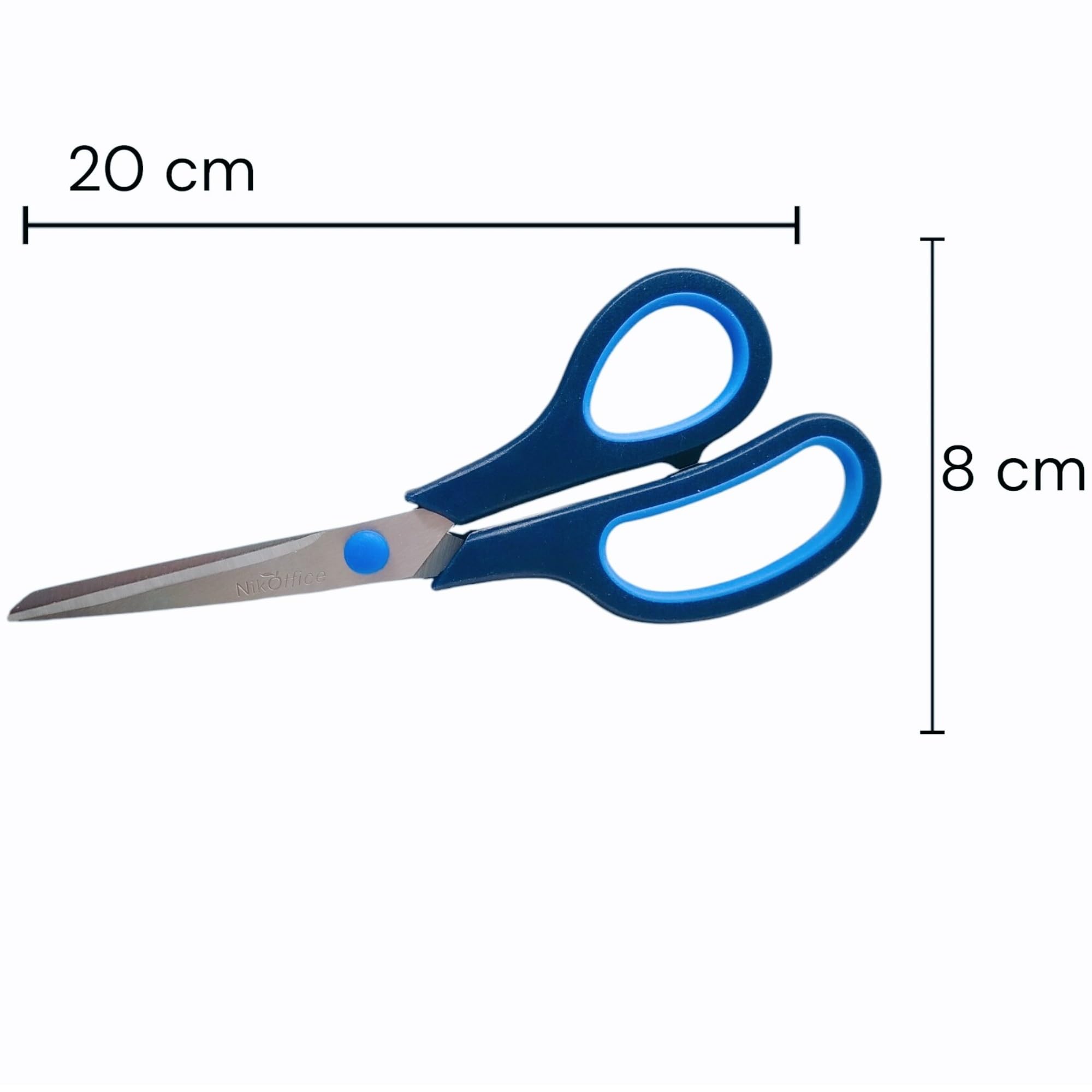Forbici Professionali 20cm Acciaio Inox Multiuso - Taglio Preciso Carta e Cartone, Impugnatura Ergonomica per Ufficio e Uso Quotidiano