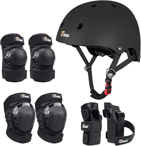 JBM - Conjunto de equipo de protección para niños y adultos para scooter monopatín ciclismo patinaje protección para principiantes y avanzado casco