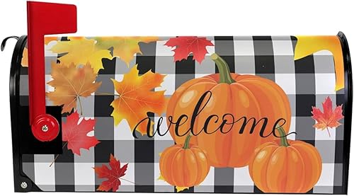 Miniatura 64 de Wamika - Fundas para buzones de calabaza, tamaño estándar, diseño de búho fantasma, murciélago, castillo, boo, color morado, 21 x 18 pulgadas Multi13