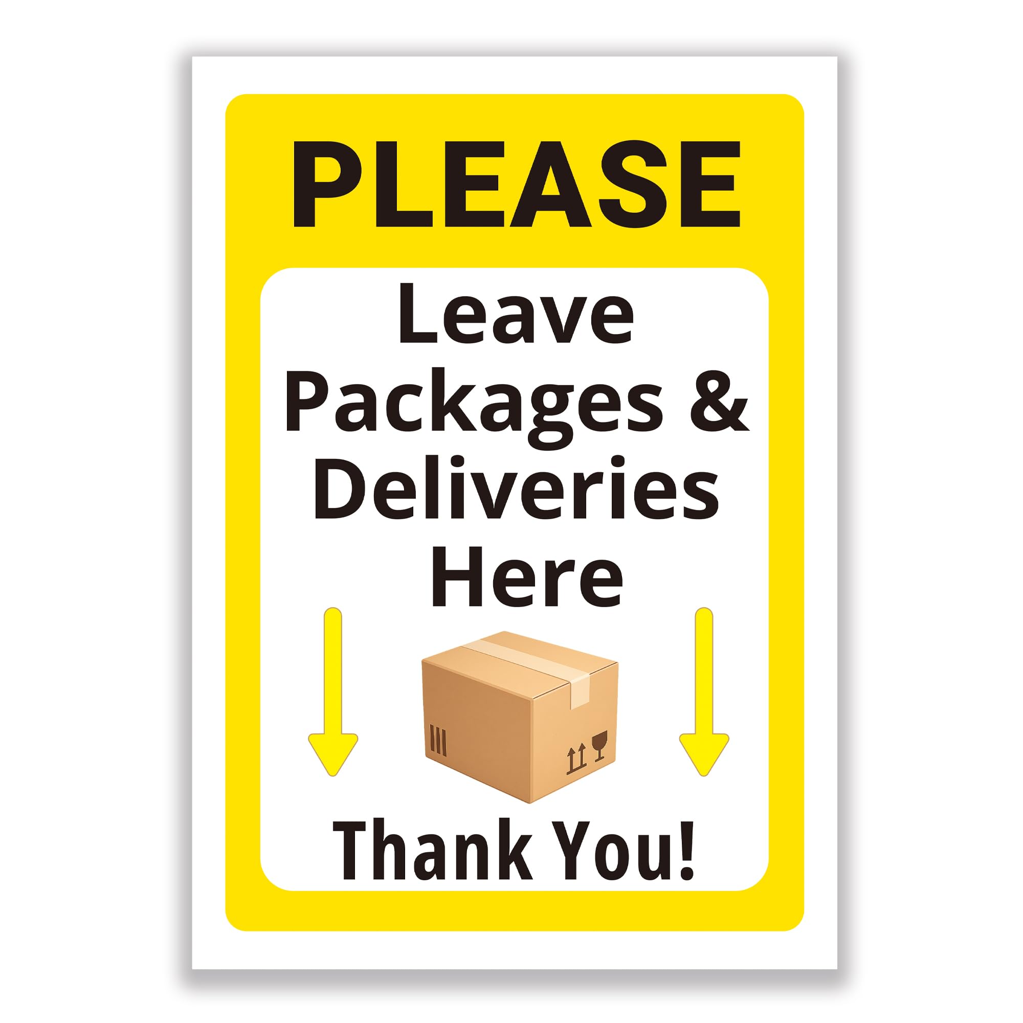 LP Lifestyle Please Leave Packages & Deliveries Here Sign – Durable Weatherproof Rust-Free PVC Delivery Notice for Outdoor Use, High Visibility Polite Sign No.381 (A5 (148mm x 210mm) – No Holes)