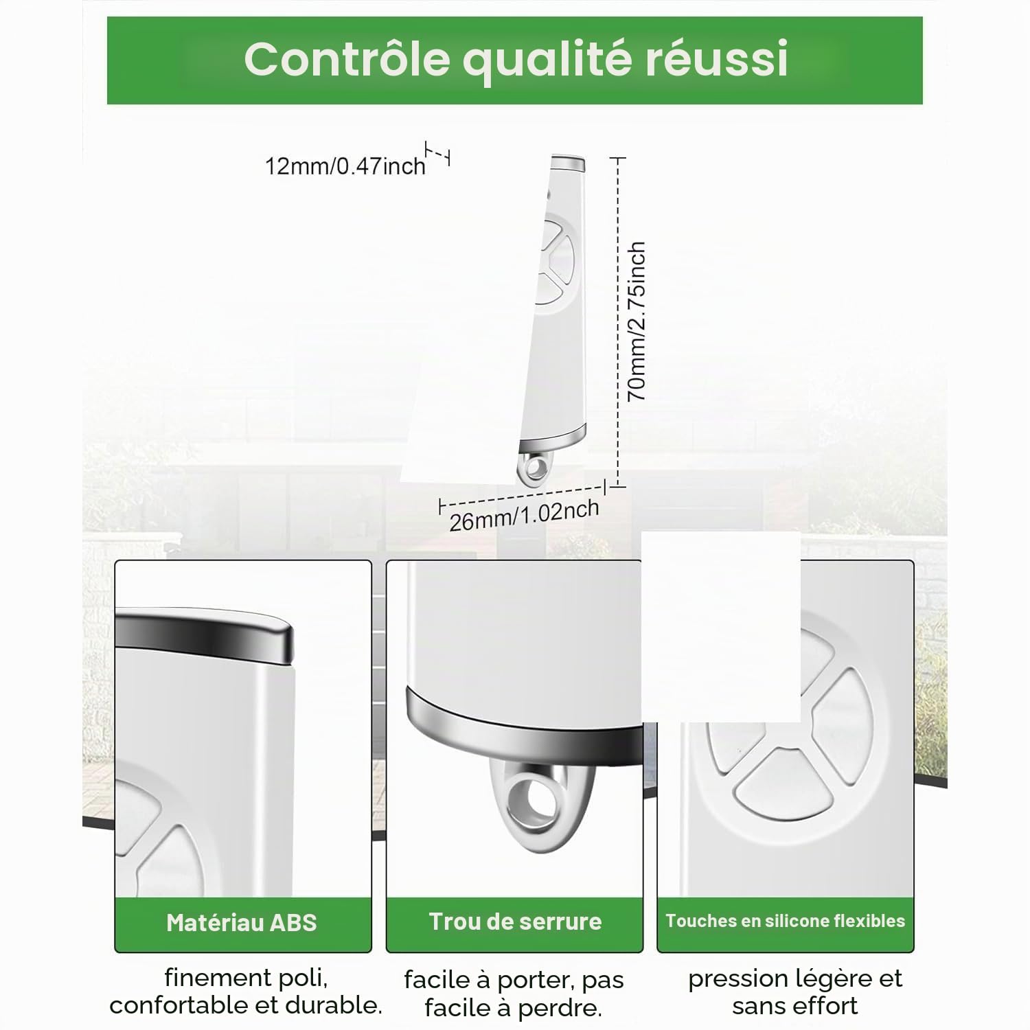 RUIZHI - 868MHz Télécommande Portail HSE4-868-BS, HSE2-868-BS, HS5-868-BS, HS4-868-BS, 4 Canaux, Rolling Code, Telecommande Tubauto avec Piles, Telecommande HS1-868-BS, HSP4-868-BS, HSD2-868-BS