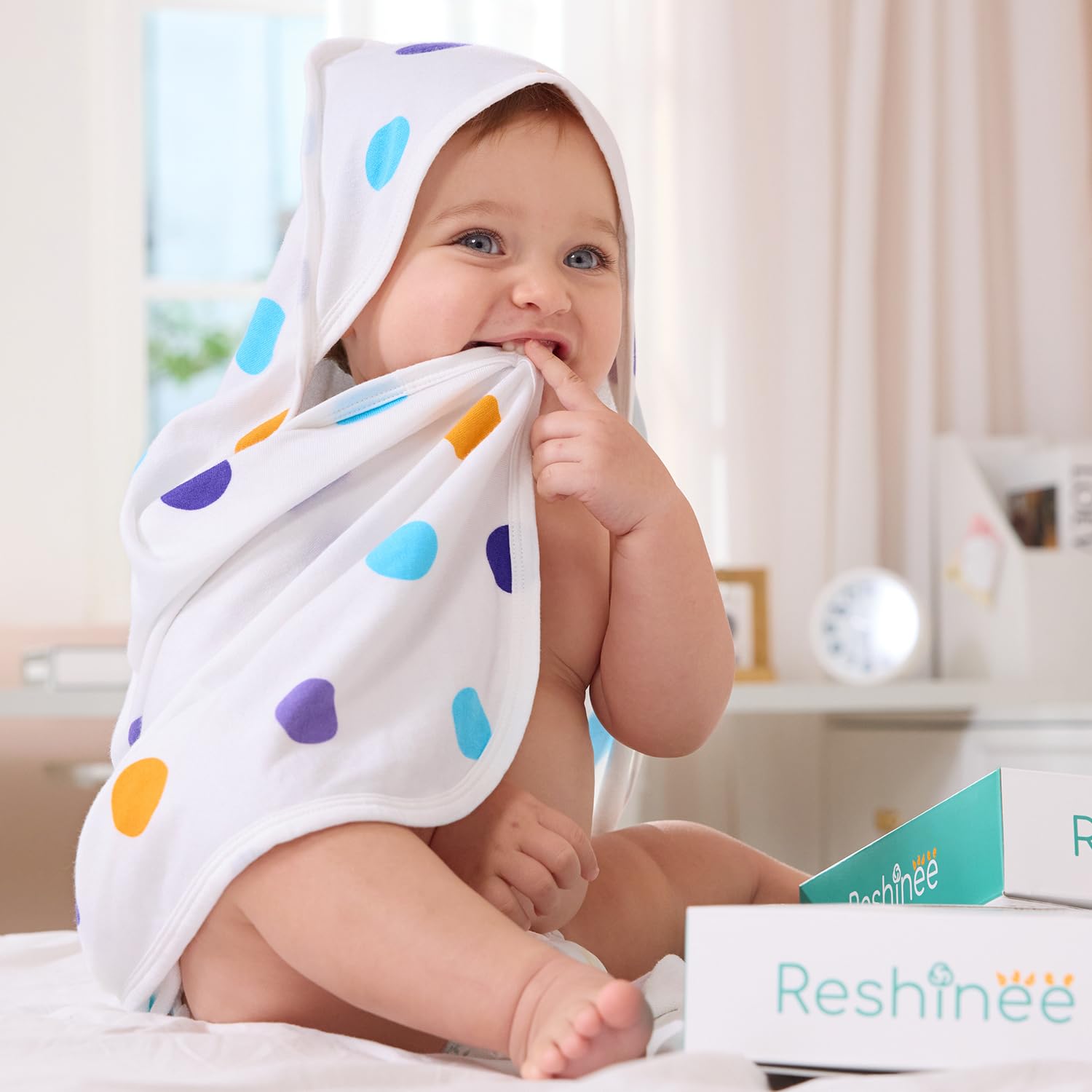 babee Reshinee Paquete de 2 toallas con capucha para bebé, toallas de baño de viscosa de bambú suaves para recién nacidos, regalos de baby shower, esenciales de baño para niñas pequeñas (unicornio, 29