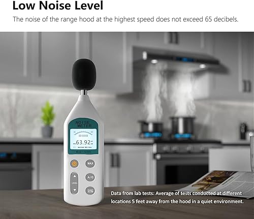 Miniatura 4 de IKTCH Campana extractora negra de 36 pulgadas, 900 CFM, campana de ventilación de cocina de acero inoxidable debajo del gabinete con detección de