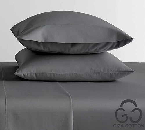 Miniatura 2 de MGPS 100% algodón Giza Egyptian Dreams 4 piezas juego de sábanas de bolsillo extra profundo de 18 pulgadas, sábanas y fundas de almohada, fibra