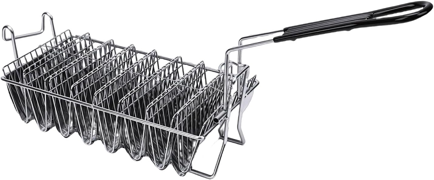 8 Shells Taco Fryer Basket, Stainless Steel V Shaped Taco Shell Mold, Detachable Grip Handle Basket, Ideal for Burritos, Tortillas, Restaurant & Home Kitchen