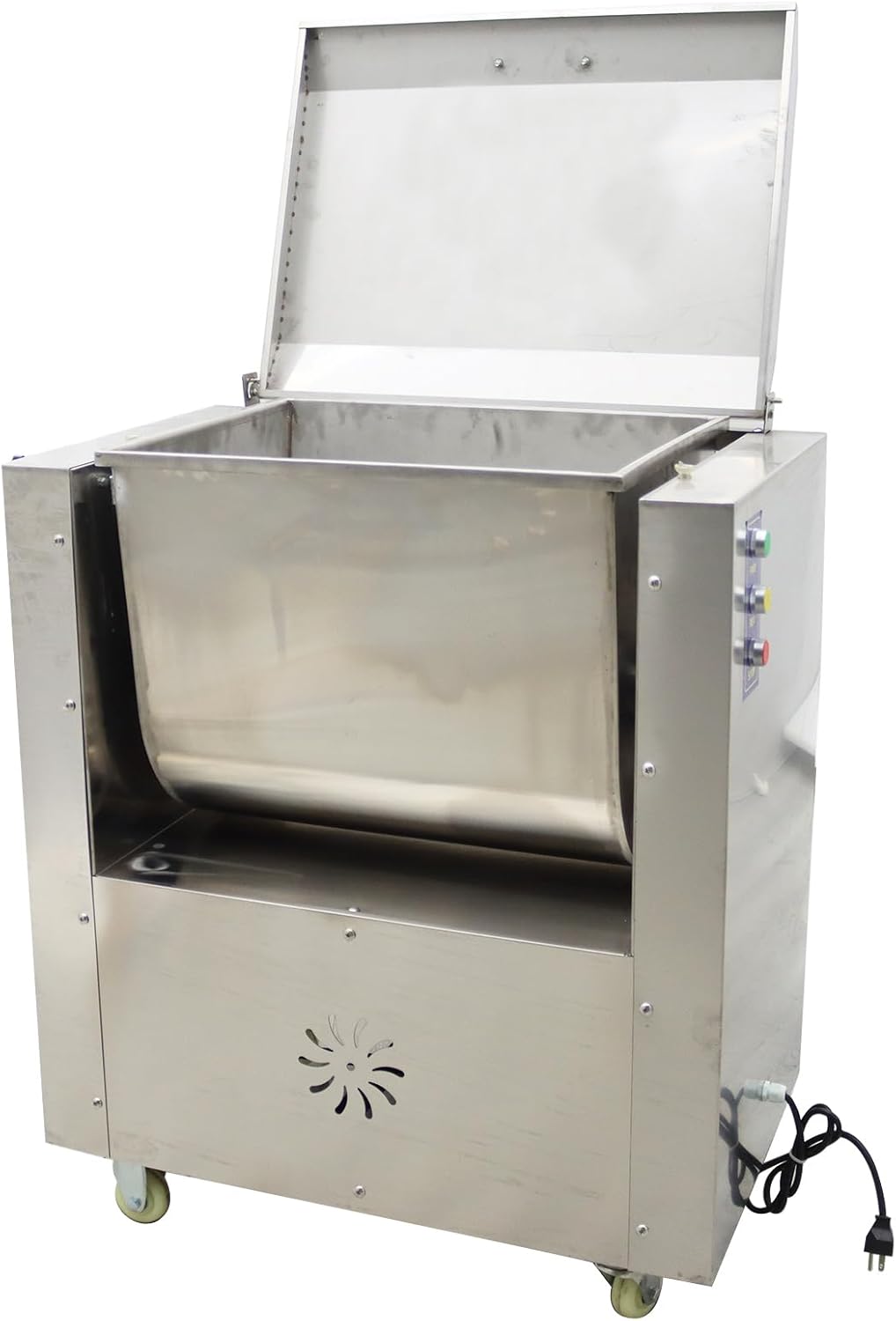 Electric Meat Mixer 60L Capacity Tank Commercial Meat Vegetable Mixer Commercial Stuffing Machine Stainless Steel for Mixing Meatball Sausage Meat Dumplings 110v 1.5KW 70r/min