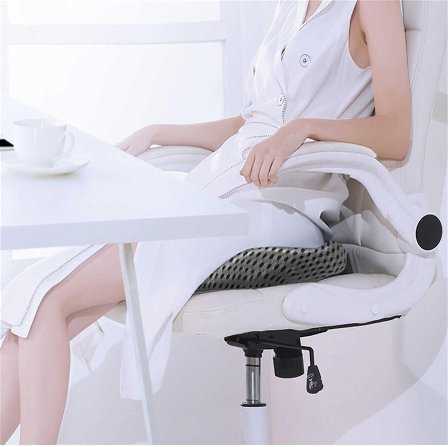 Cojín antiescaras para ancianos, cojín para silla de espuma viscoelástica, anillo del asiento del coxis, cojín para asiento ortopédico para casa, coche, oficina H(C)