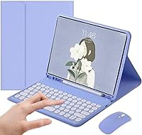 Vista 15 de AnMengXinLing Funda para teclado con combo de ratón para Galaxy Tab S6 Lite de 10.4 pulgadas 2024/2022/2020, teclas redondas, teclado magnético