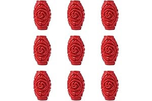 Beadthoven 50pcs Red Barrel Cinnabar Prayer Beads Charms