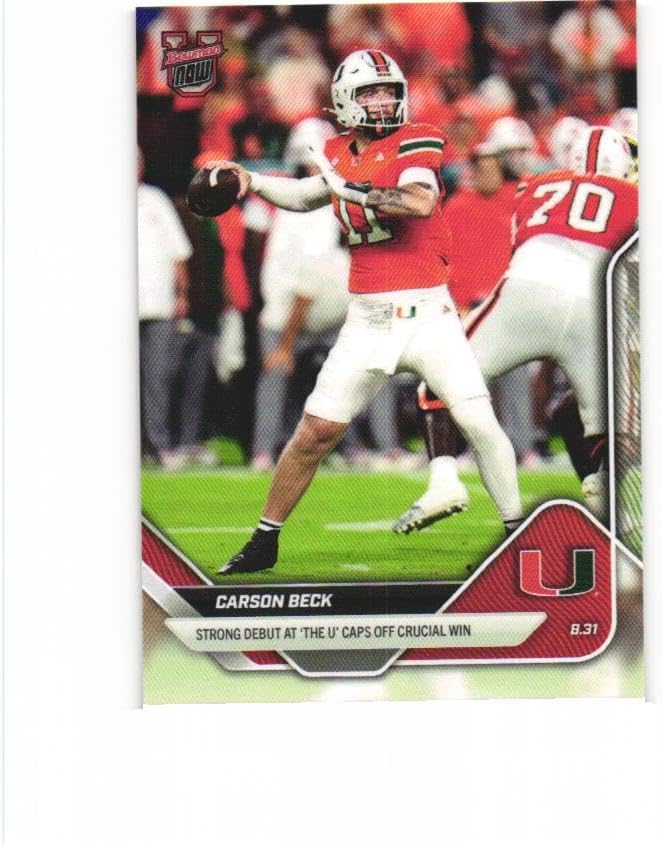 CARSON BECK 2025 Bowman University Now Football #5 Rookie Card RC Miami Hurricanes