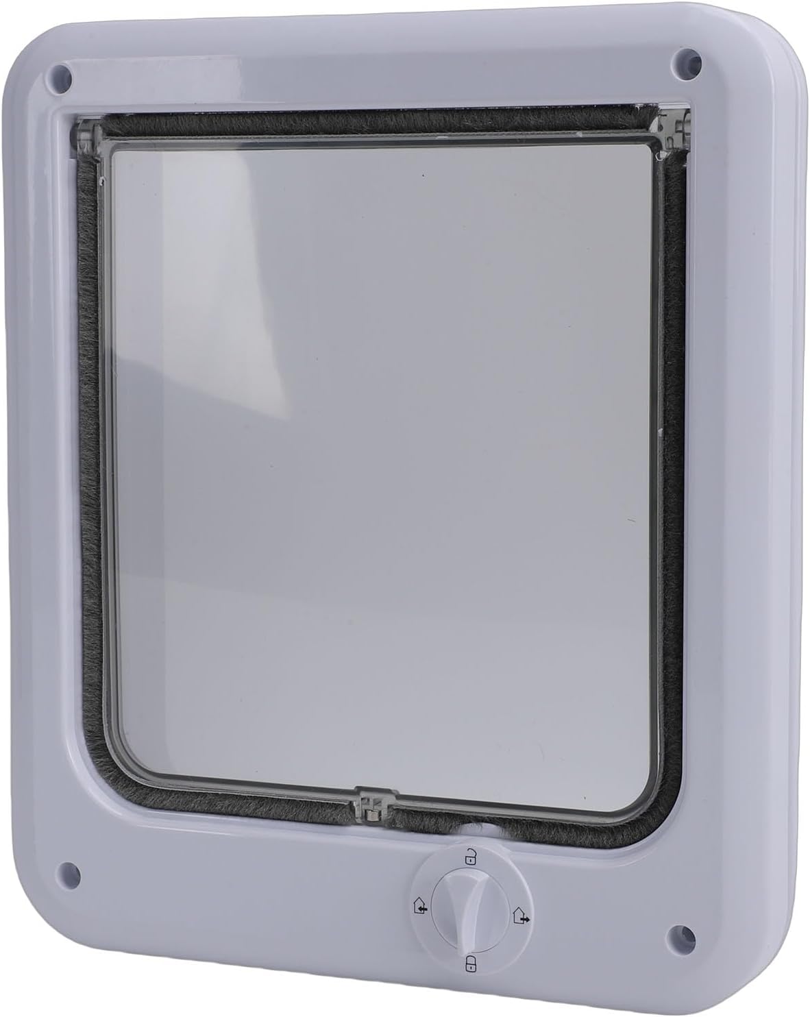 Focket Cat Flap, 4 Way Locking Mechanism Rotating Design PP Plastic Pet Door, Privacy Door with Easy Entry Exit for Home Window Screen Safety Access