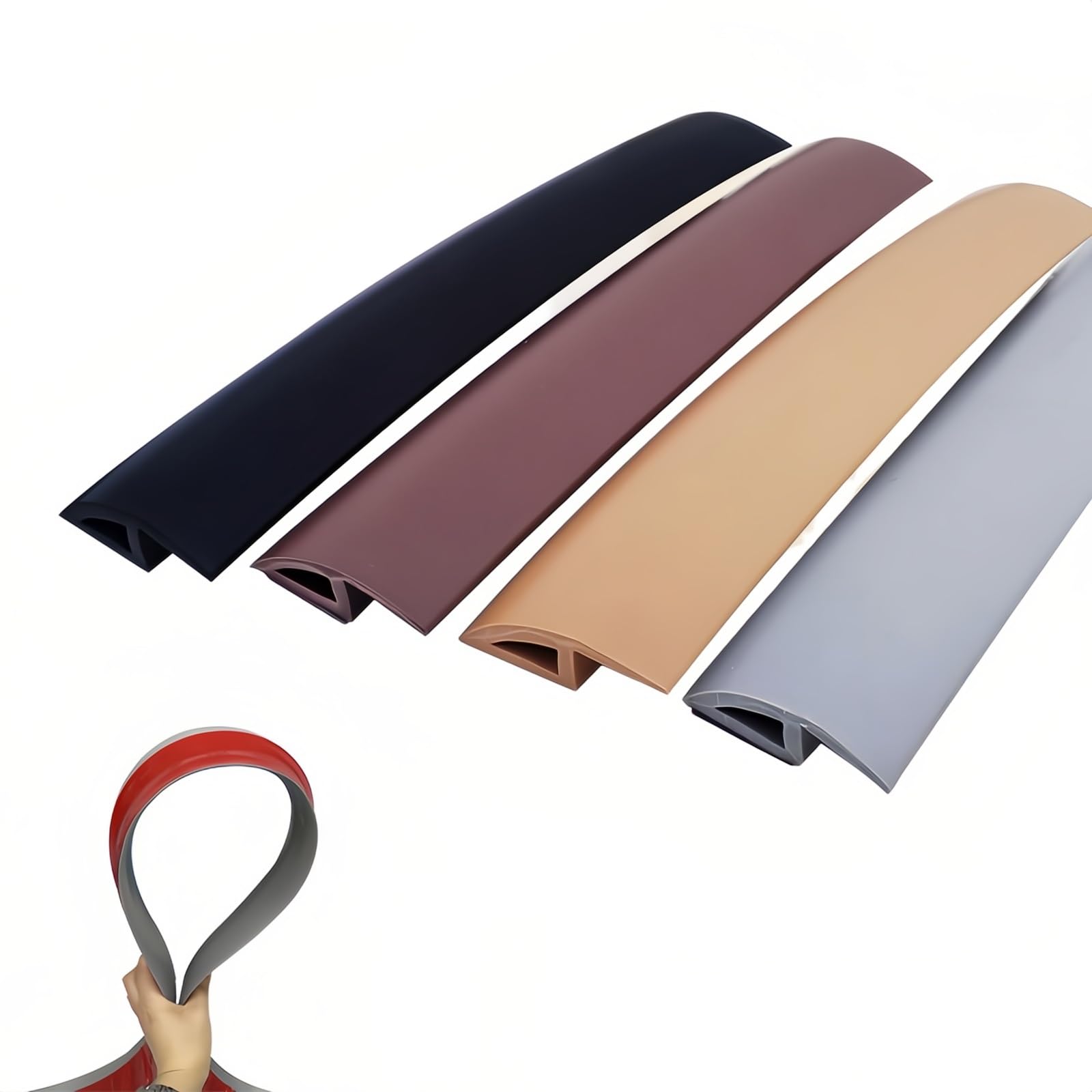 Floor Transition Strip Self Adhesive,Carpet To Tile Edging Trim Strip,3.28ft PVC Threshold Strips, Suitable For Floors With Uneven Height Within 3-5 Mm(wide - 1.38" 1.97" 2.76")(Color:Coffee color,Siz