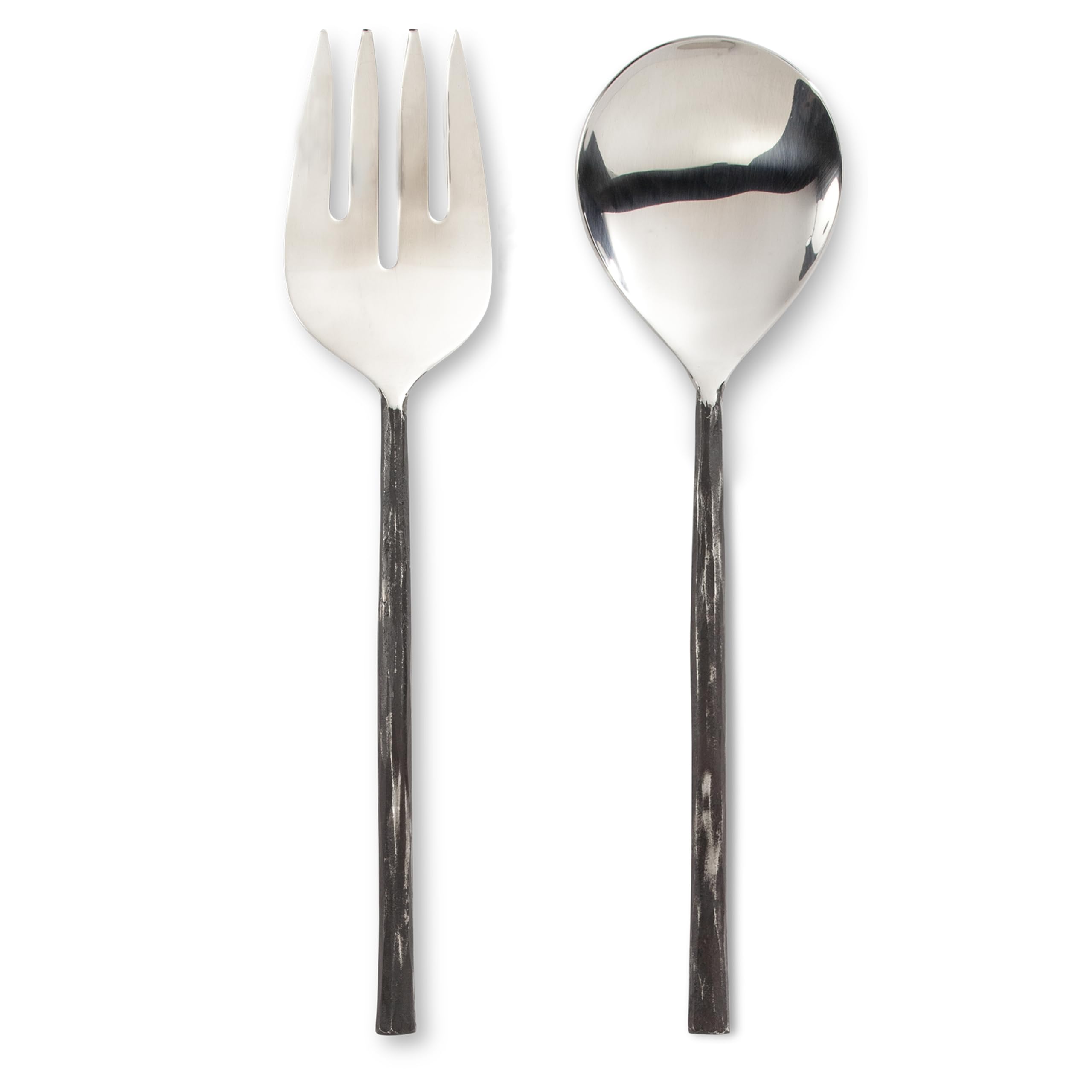 Abbott Collection Salatbesteck mit geschmiedetem Griff, Edelstahl, Antikschwarz, 27,9 cm L
