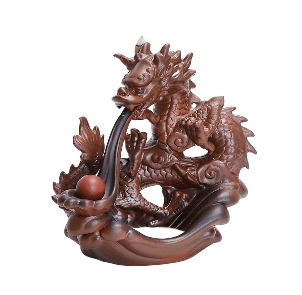 Incense Burner Ceramic Dragon Incense Burner Waterfall Backflow Holder, Aromatherapy Ornament, Zen Decor Home Home Decor