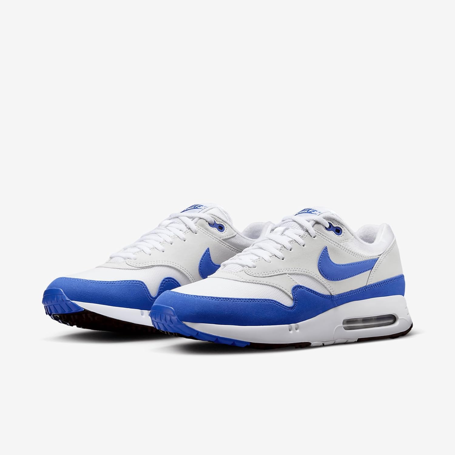 Nike Air Max 1 '86 OG G Men's Golf Shoes (DV1403-115, White/Pure Platinum/Black/Hyper Royal) Size 7