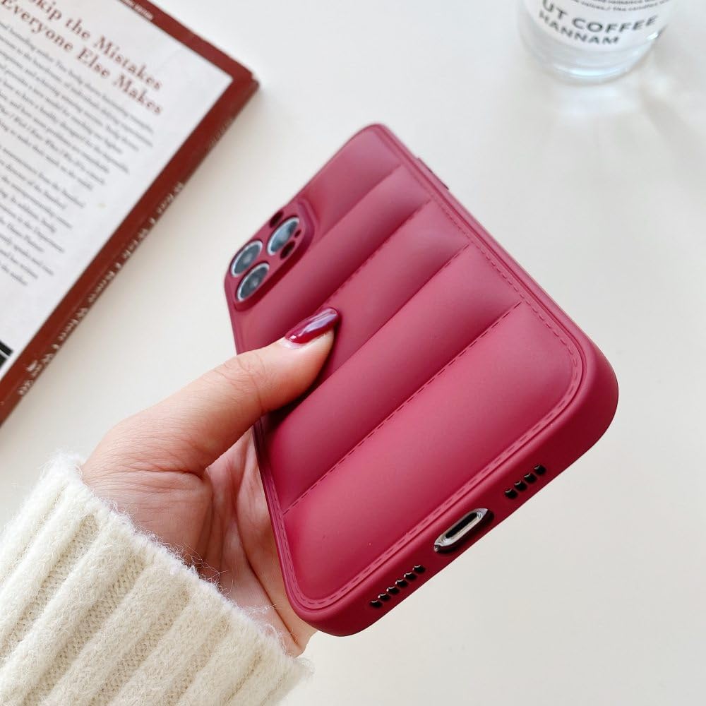 Down Jacket Case for iPhone 11 12 13 14 Pro XS Max XR X Soft Puffe