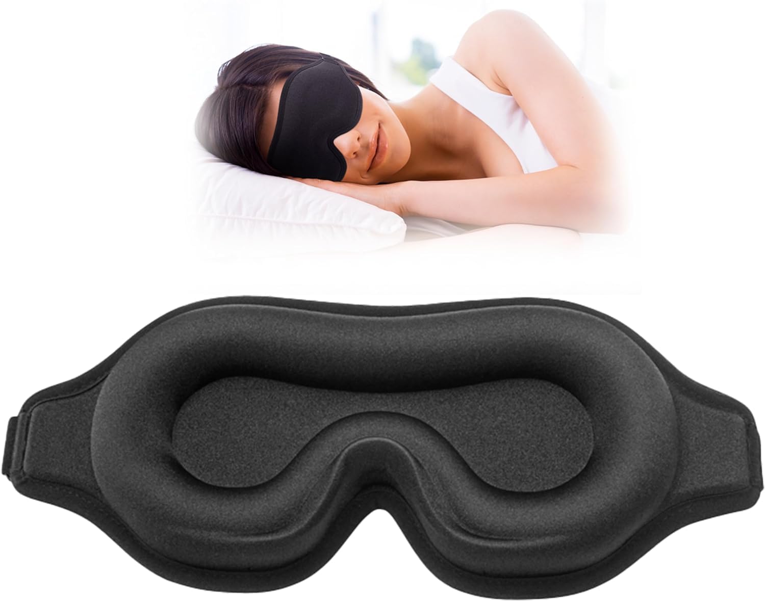 PARVY Sleep Eye Mask 3D Contoured Cup Sleeping Mask & Blindfold, Concave Night Sleep Mask, Block Out Light, Soft Comfort Eye Shade Cover for Travel Yoga Nap for Men Women (1Pcs)-image-14
