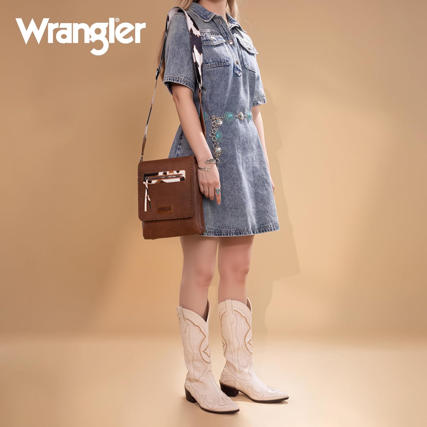 Wrangler Crossbody Bags for Women Vintage Hand Woven Shoulder Purse - Image 2