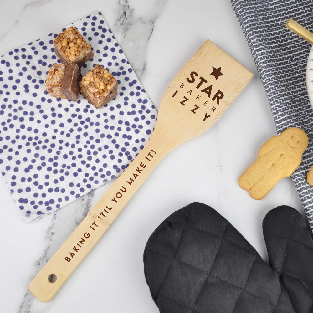 Personalised Star Baker Wooden Spatula, Laser Engraved Bake Off Prize Winners Award Trophy, Baking Cooking Kitchen Baking Gifts for Her Him Mum Dad Nana