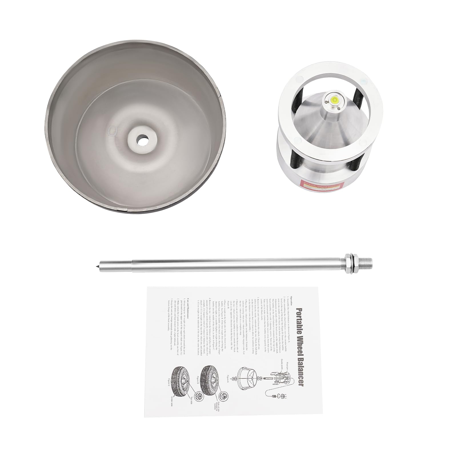Tragbare Radauswuchtmaschine Reifenwuchtmaschine Auswuchtmaschine füR Pkw LKW Wuchtmaschine Reparaturwerkzeuge Reifen Naben Rad Balancer Auswuchten (Silber+Schwarz)