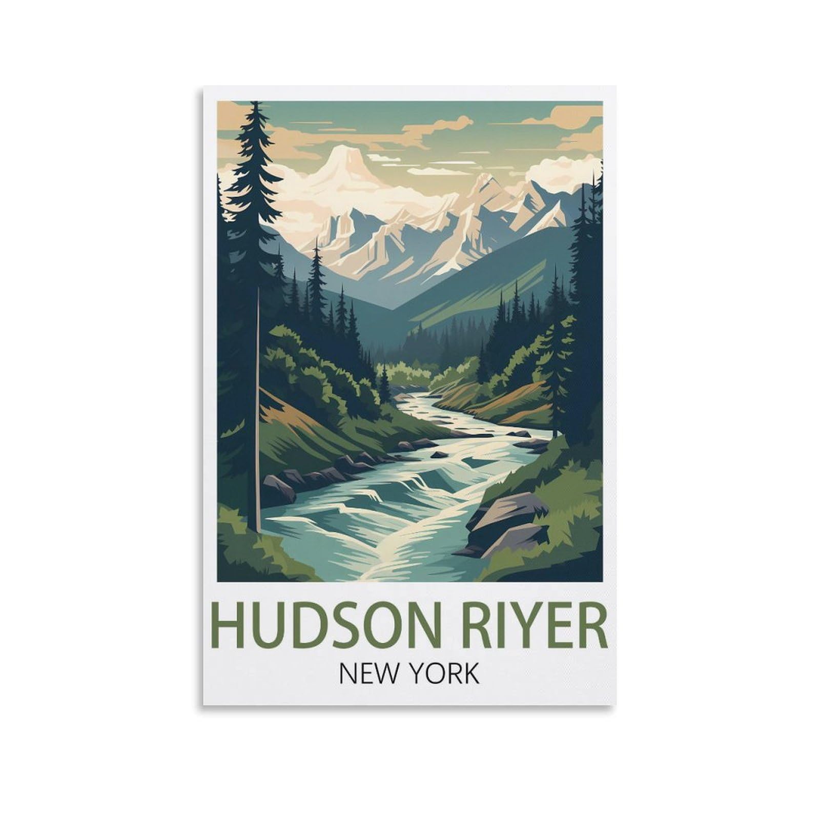 Vintage Metal Tin Sign,Hudson Riyer New York,Travel Tin Signs Metal Poster Wall Decor Office Cafe Bathroom Badroom 30x40cm