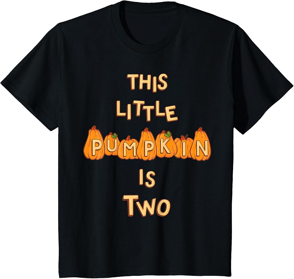 Kids Toddler's 2nd Birthday Fall Pumpkin Theme Party Two Year Old T-Shirt