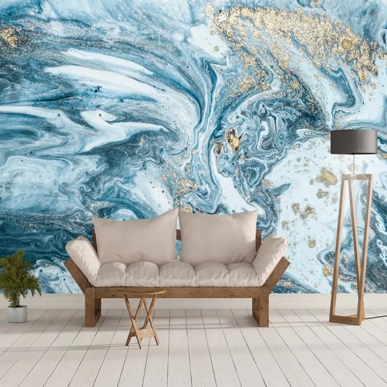 Papier peint photo 3D effet marbre expansif pour agrandir le salon et le bureau