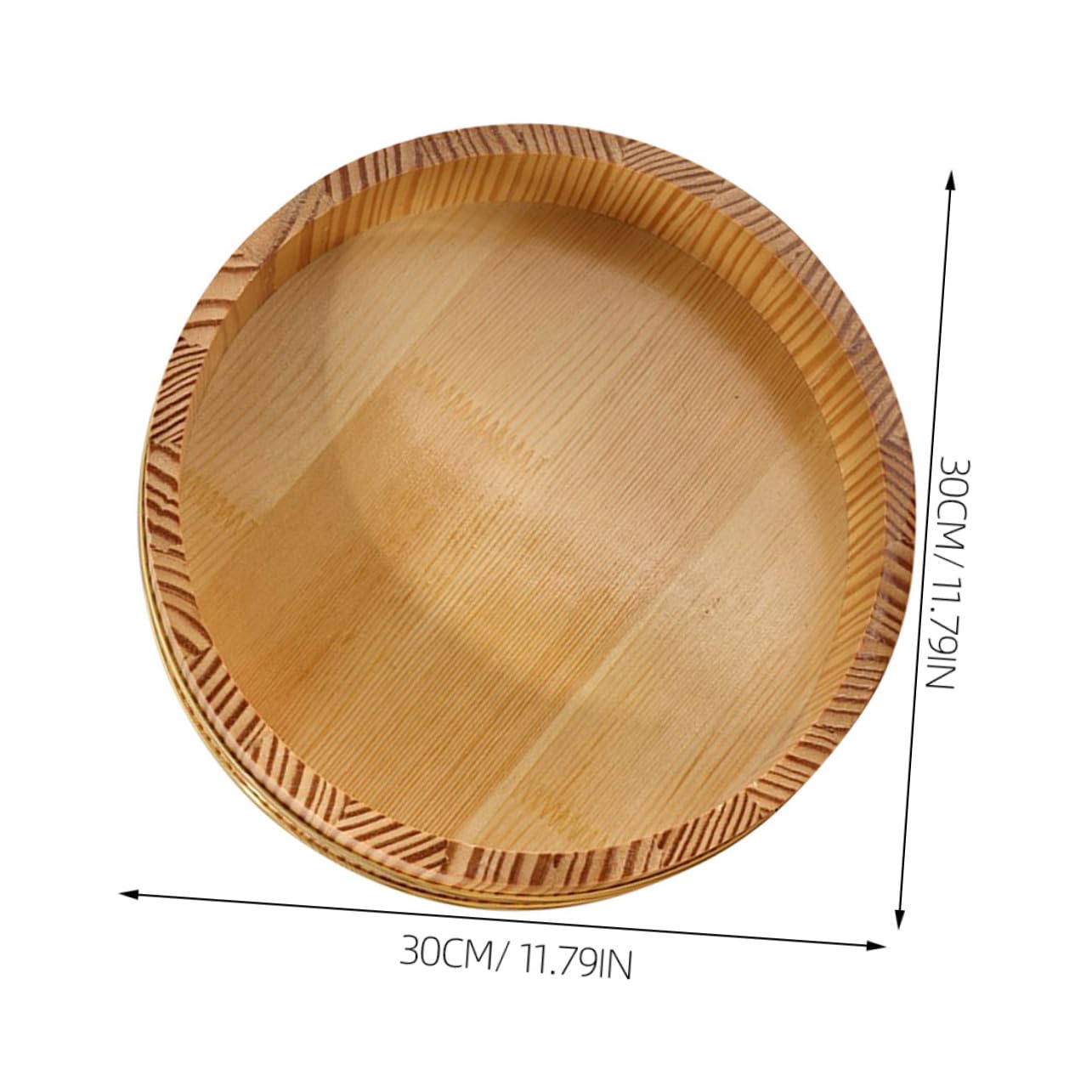 UKCOCO Bol à Riz à Sushi Traditionnel avec Bord Doré Grand Format pour Préparation et Service Plateau Polyvalent pour Familles et Restaurants