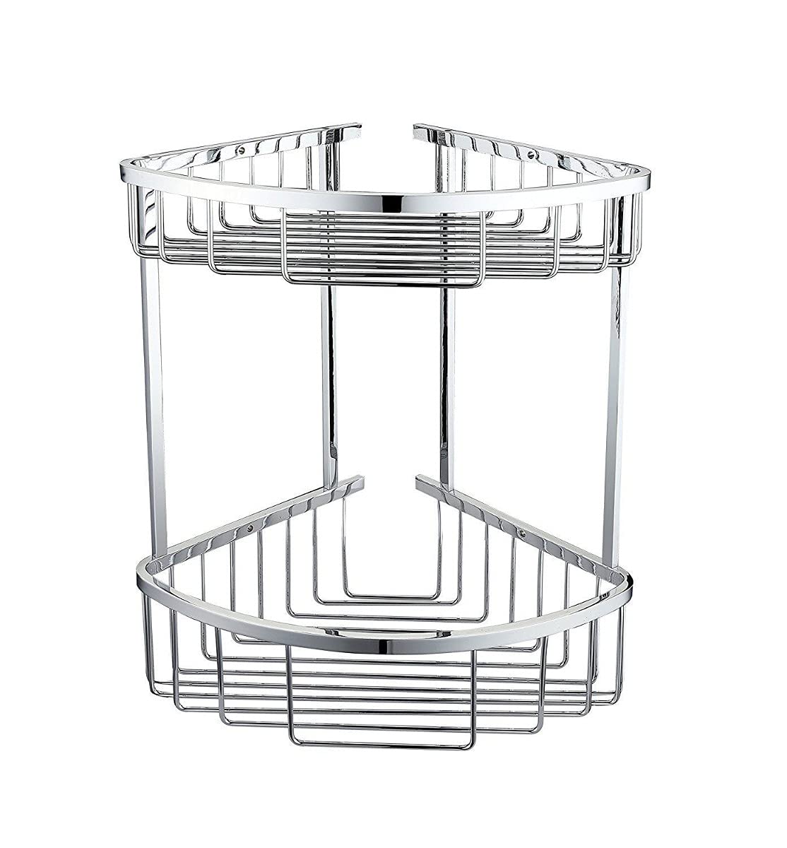 Corner Shower Caddy Double Shelf Basket Rack Chrome