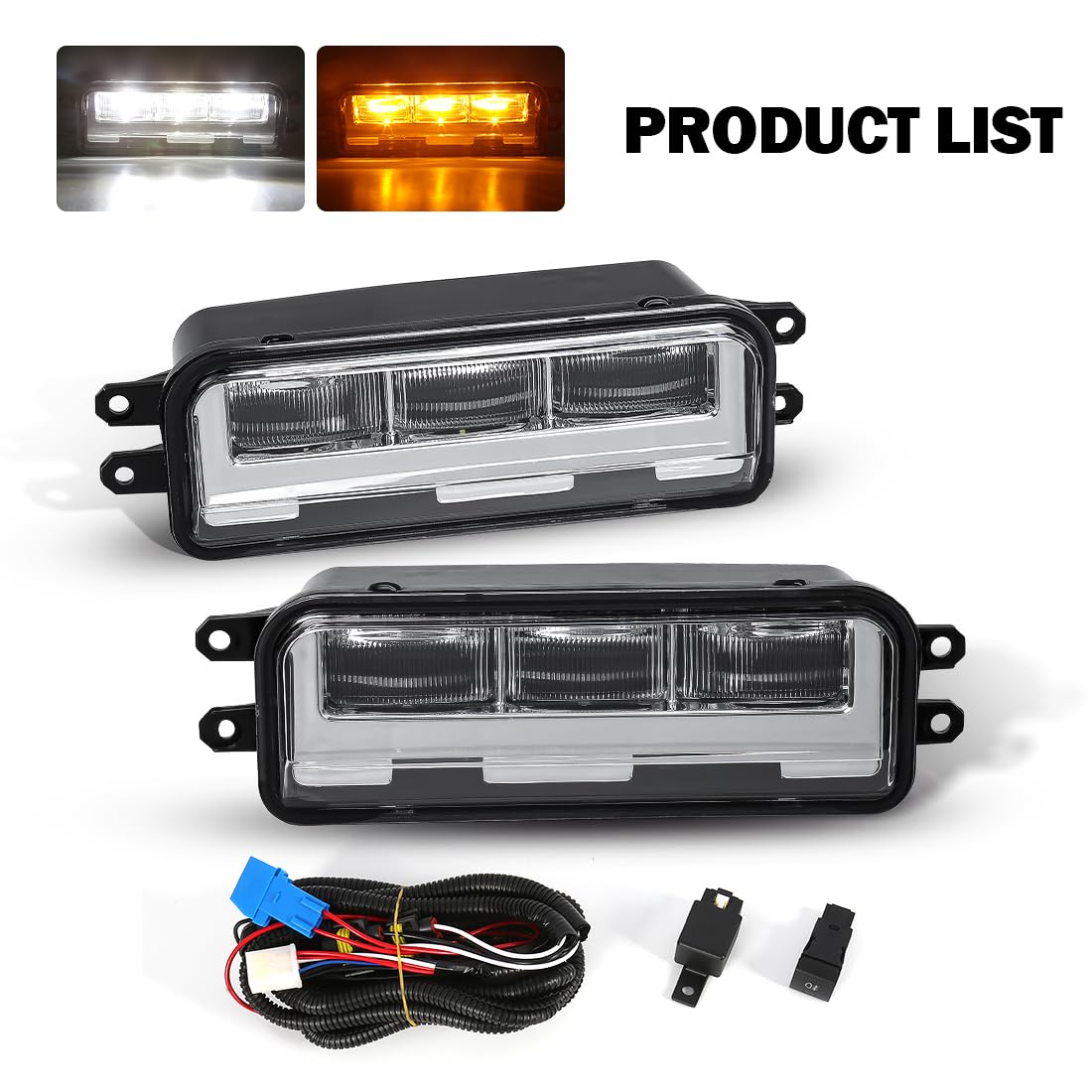 AFOGGEST LED Fog Light For Toyota Toyota Tacoma 2024 2025 Front Bumper Dual-Colors Fog Lamp Assembly with Turn Signal