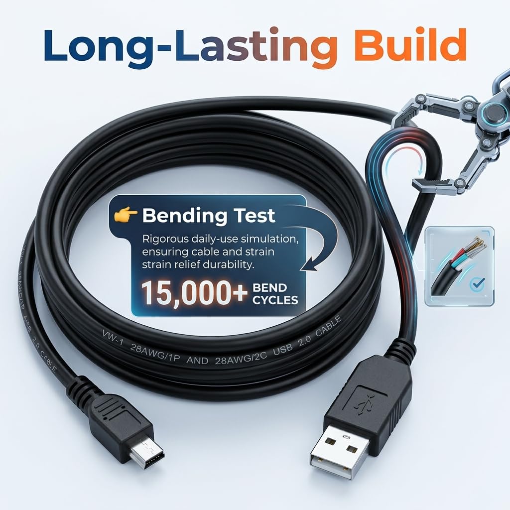 USB to Mini USB Console Cable FT232RL Chip, for Brocade Switch Configuration, RS232 Serial Adapter 1.5M Plug and Play