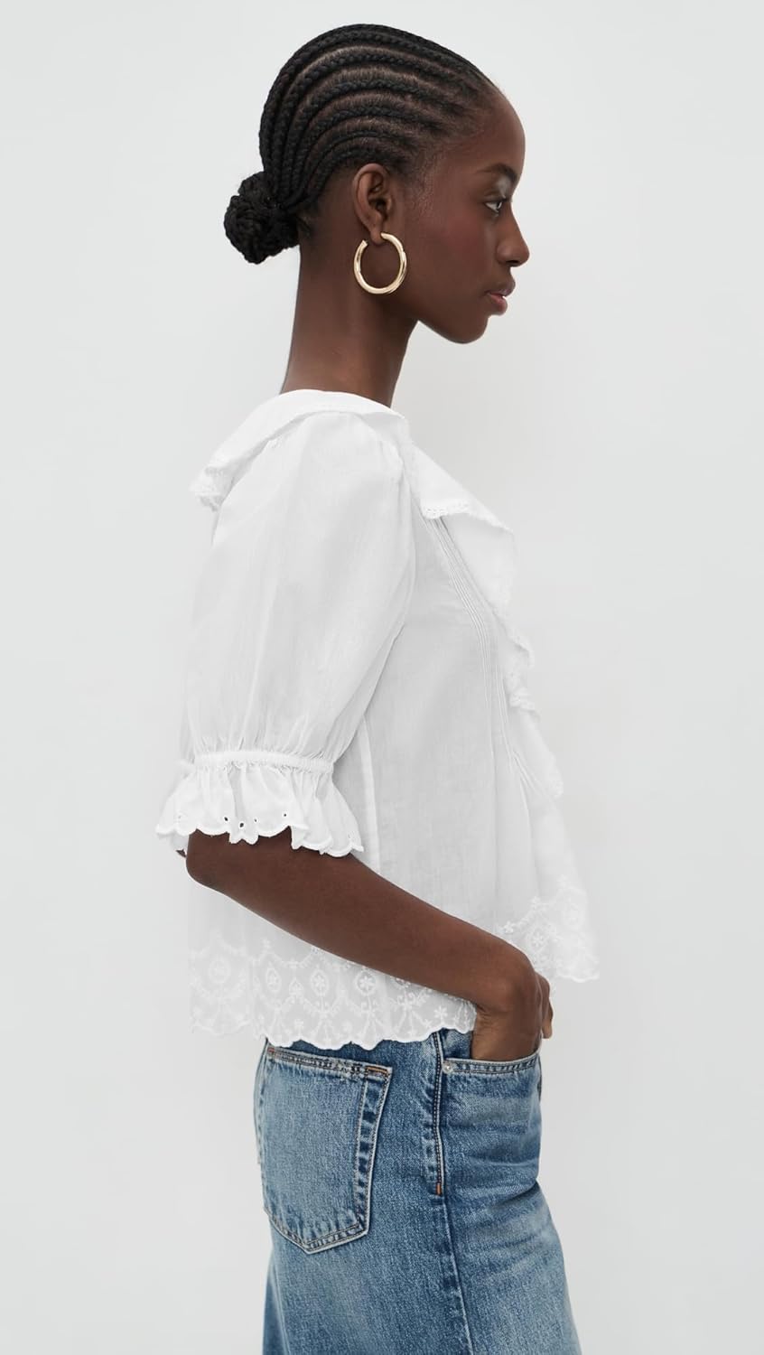 Madewell Women's Ruffled Puff Sleeve Top - Image 5