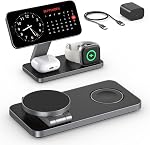 3 in 1 Wireless Charging Station for Apple Device, Qi2 25W Certified MagSafe Foldable Fast Charger Stand for iPhone Air/17e/17/16/15/14/13/12 Series, AirPods Pro 3 2 Apple Watch (35W Adapter)