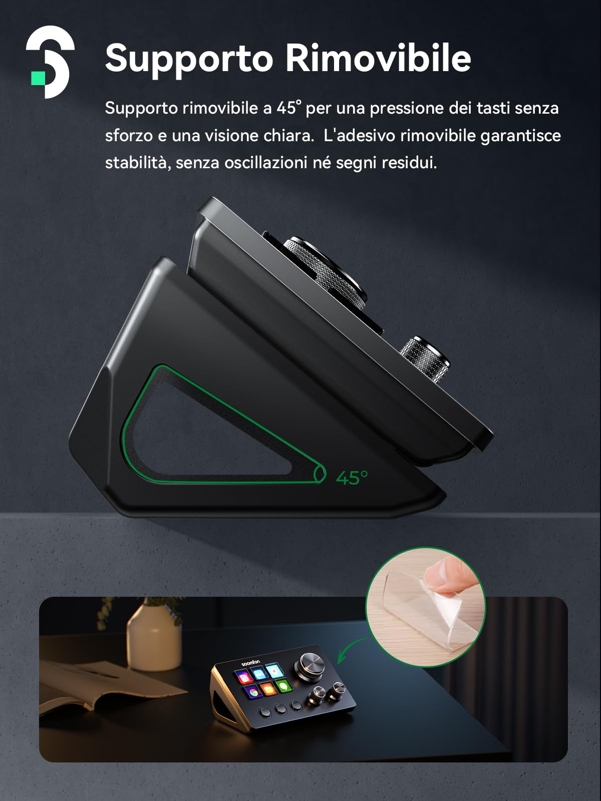 SOOMFON Stream Controller SE, 6 Tasti Macro LCD, 3 Manopole & Tasti Scena | Per Mac/Win, Stream Studio Deck con OBS, Twitch, PS, Word, Excel, Zoom e altre app, per Streaming Gaming Lavoro Creatività
