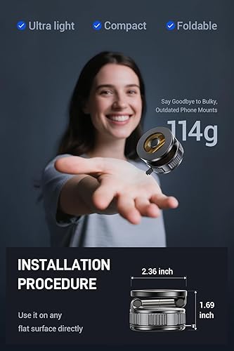 Miniatura 8 de OUNIER Soporte magnético de teléfono al vacío para automóvil, soporte de teléfono con ventosa ajustable de 360 para Magsafe, soporte magnético