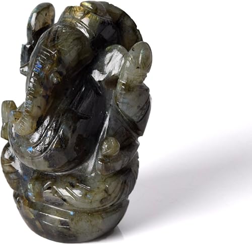 Miniatura 3 de Labradorita Ganesha Estatua Protección Eliminar Obstáculo Ganesh Dios hindú Aproximadamente 1652.00 Ct. Estatua V-4495