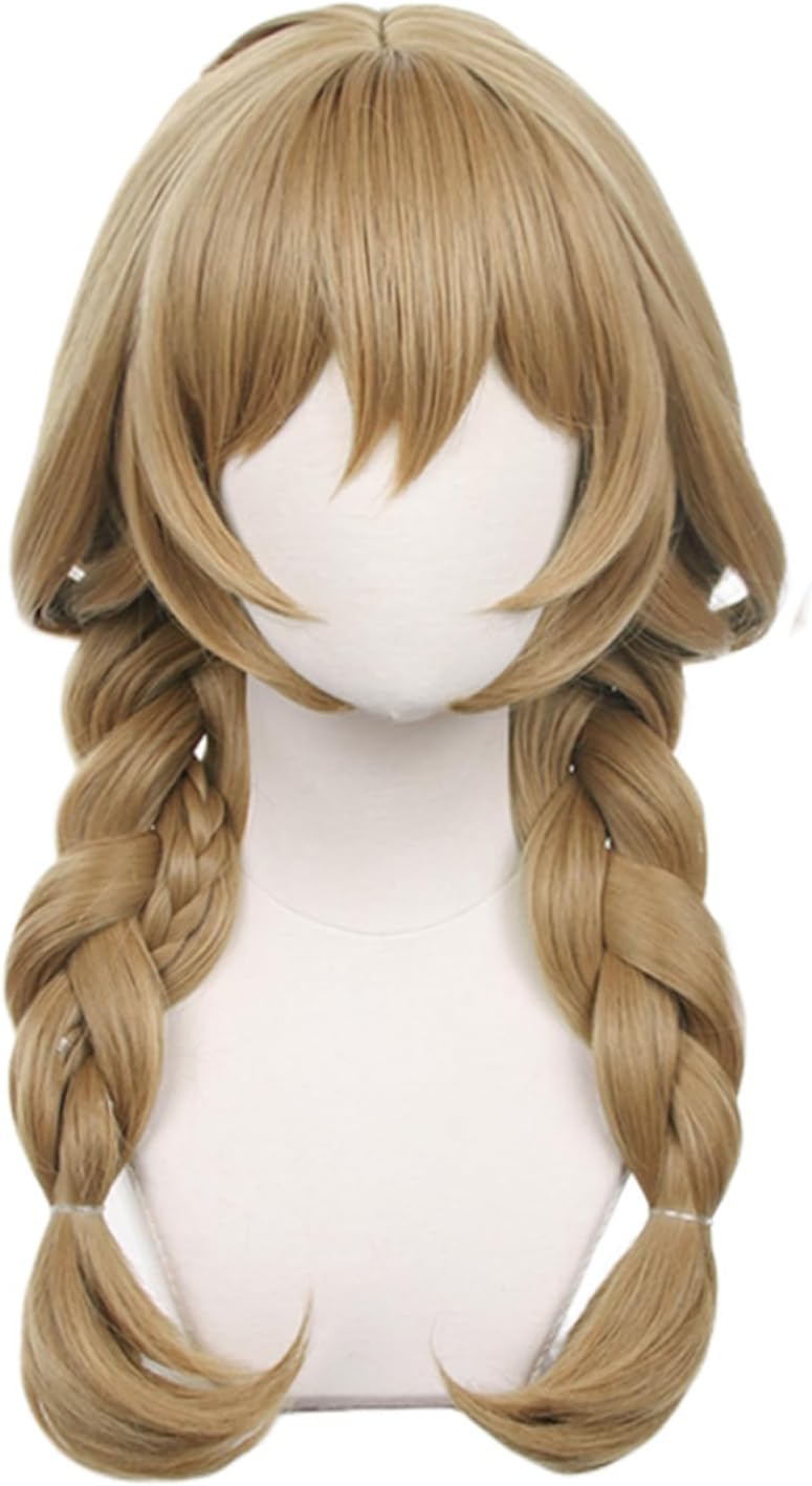 Genshin Lisa Cosplay Wig New Skin Outfit a Sobriquet Under Shade Wigs Brown Braid Ponytail Long Hair Synthetic Fabric Anime Wigs for Women Comic Con, Cosplay Show, Halloween