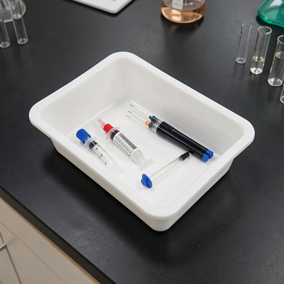 8 Piezas Bandeja Organizadora de Papel Apilable de Plástico Blanco