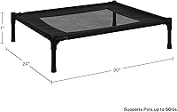 Vista 6 de Elevated Dog Bed - 30x24-Inch Portable Pet Bed with Non-Slip Feet - Indoor/Outdoor Dog Cot or Puppy Bed for Pets up to 50lbs by PETMAKER (Black)