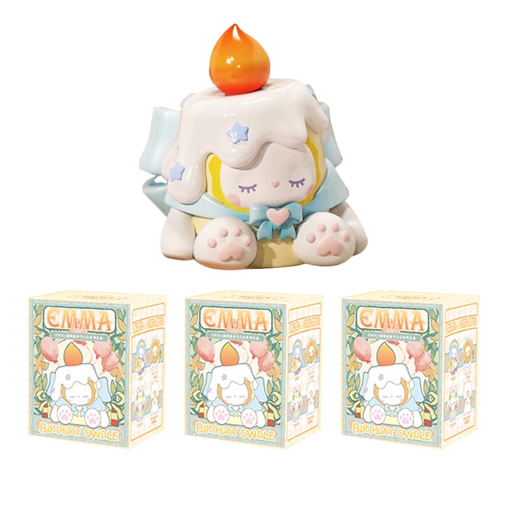 Emma Birthday Party Series Mystery Box Toy Figure Action Blind Box Cute Popular Collectible Toys Girl Birthday Party Gift Christmas Toy Room Desktop Decoration, 3PCS