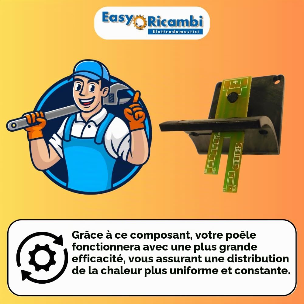 Easyricambi - Debimètre Poêle à granulés, capteur de débit d'air modèle LINX pour Edilkamin 232770 295550, mesures 45 x 28 x 7 mm (support noir)