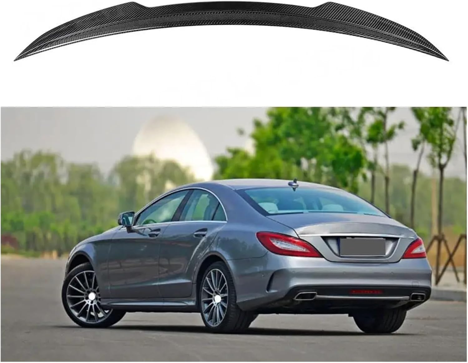 Dry Carbon Fiber Compatible with Mercedes Benz W218 CLS300 CLS350 CLS500 CLS550 CLS63 2012-2017 Trunk Duck Spoiler Lid Wing Rear Spoiler