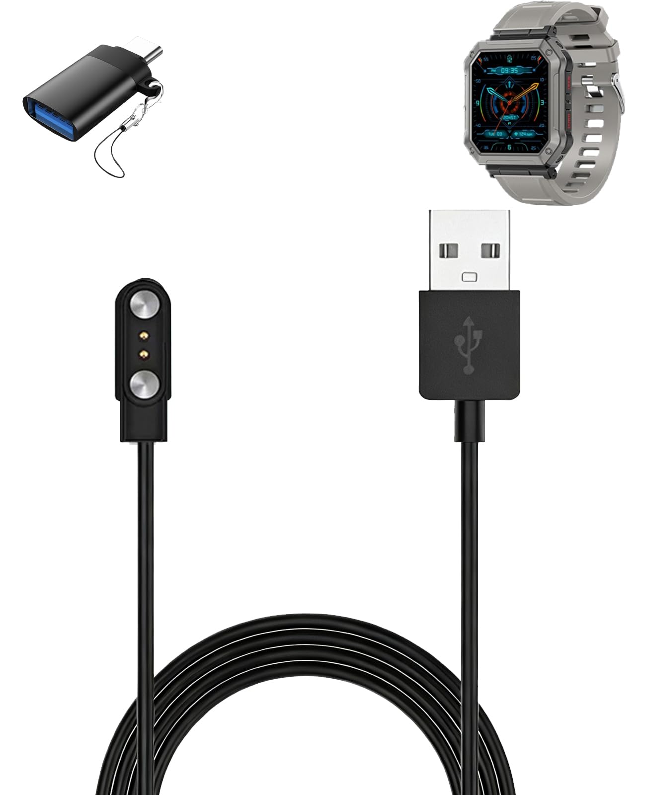 Cable de carga para reloj Paukila H31 evita cortes con diseño protector 8