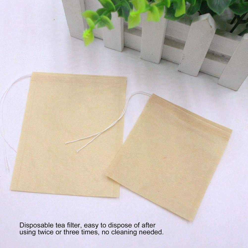 50 Bustine Da Tè Vuote Con Coulisse In Tessuto Non Tessuto - 12x16 Cm, Filtro Per Tè In Foglie, Spezie, Erbe Aromatiche, Infusi
