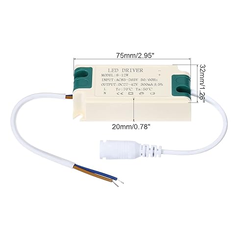 Miniatura 2 de PATIKIL Controlador LED de 8-12W 300mA, paquete de 2 salidas AC 85-265V 27-42V DC Conector hembra Conector rectificador de corriente constante