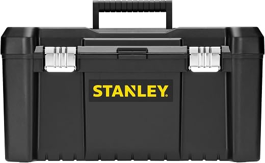 STANLEY STST75521-8 19'' Organised Heavy-Duty Portable Plastic Essential Toolbox With Top Lid & Removable Internal Tote Tr...