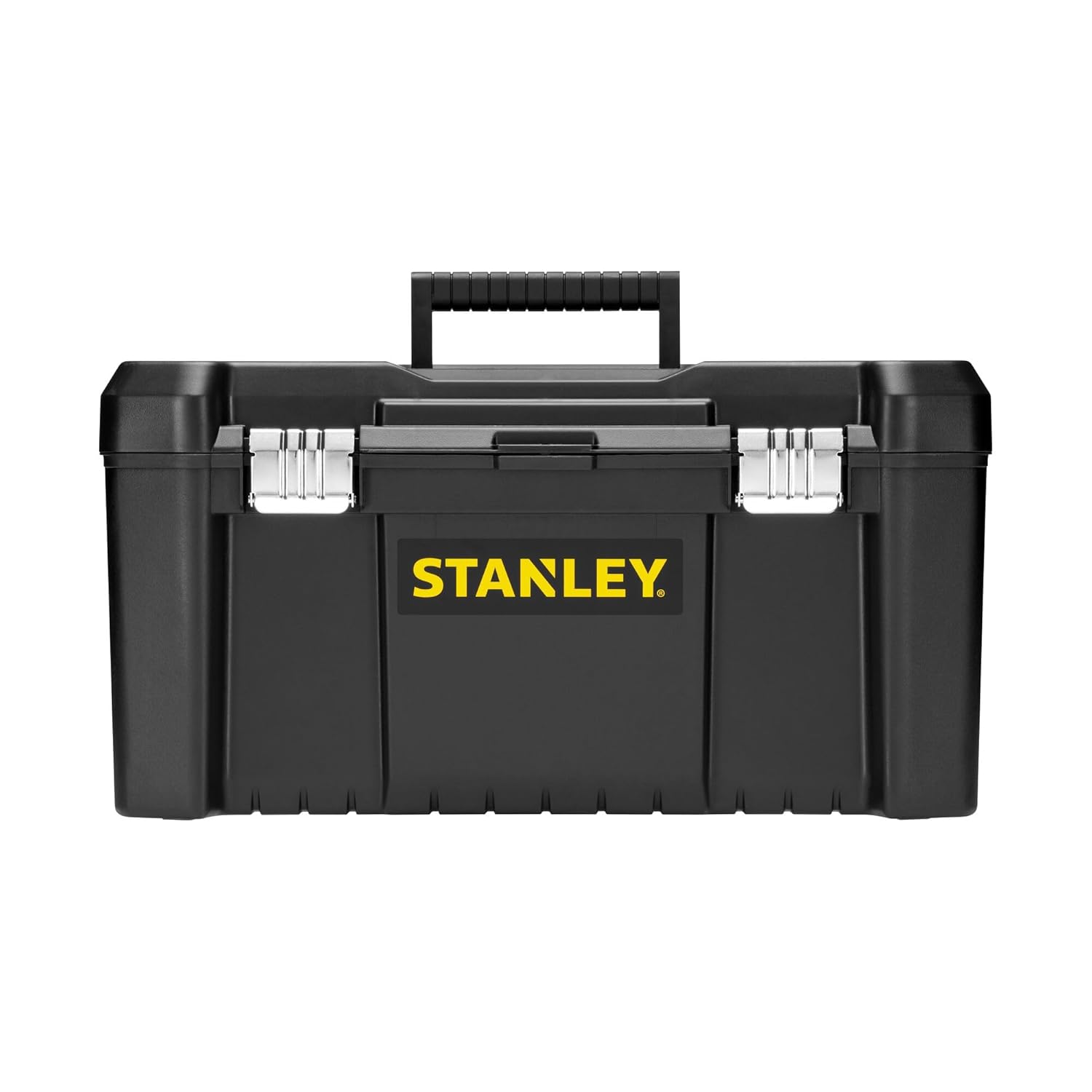 STANLEY STST75521-8 19'' Organised Heavy-Duty Portable Plastic Essential Toolbox With Top Lid & Removable Internal Tote Tr...